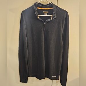 Omni-Wool Mens XL Black Mens 1/4 Zip Pullover Ski Winter